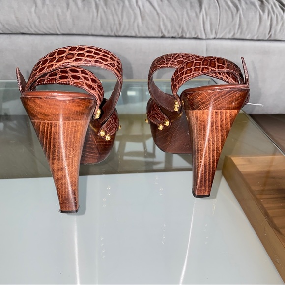 Tom Ford designed-Gucci crocodile sandals size 7.5 - Picture 2 of 6